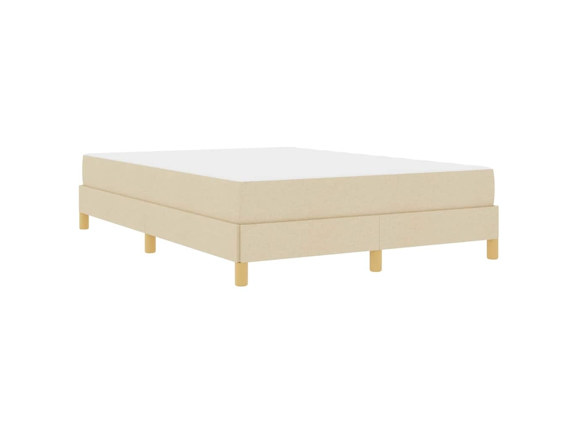 Conjunto 1 Cama Box Vidaxl Creme Tecido (160 X 200 Cm)