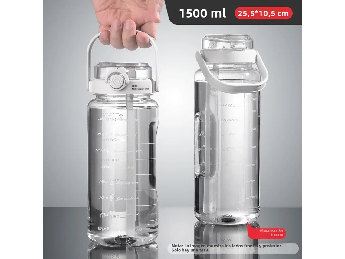 (branca) Garrafa De Água Esportiva De 1,5l, Livre De Bpa, À Prova De Vazamentos, Feita De Plástico.