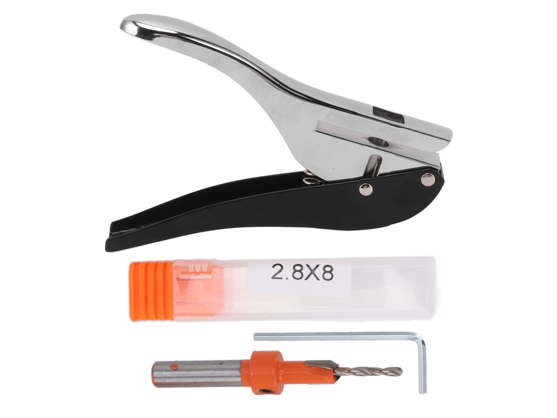 Alicate furador Primerox portátil de 8mm, aço anti deslizante, para selagem de papel e PVC | S/MARCA