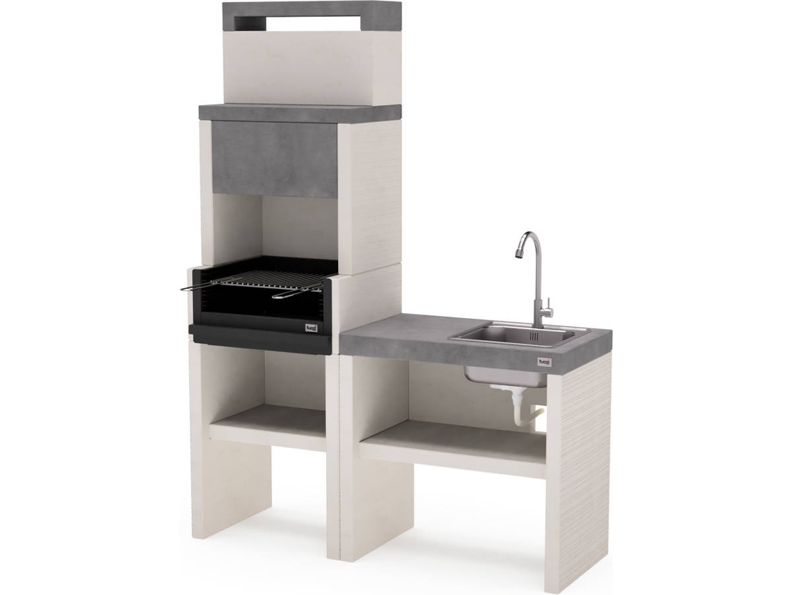 Churrasqueira TUOZI Conjunto Modulo com Pia e Torneira Venit Flex (137x47x185cm)