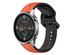 Xiaomi MI Watch Color 22mm Loop Convexo Pulseira de relógio de silicone de duas cores (laranja + preto)