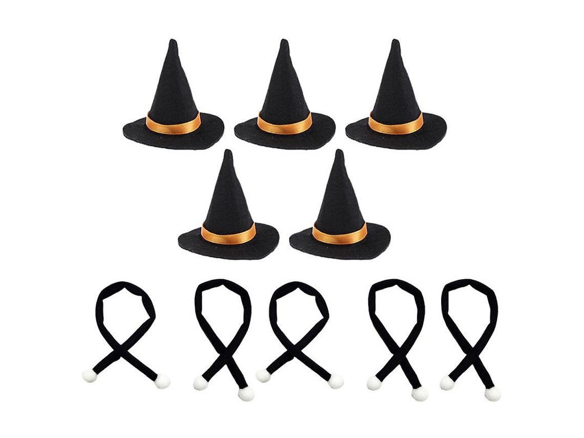 10Pcs Mini Chapéus de Bruxa para Decorações de Halloween ALLINLESS