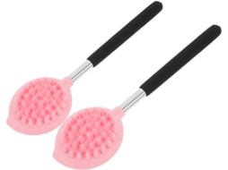 Conjunto De 2 Escovas Banho Silicone Com Cabo Longo, Escova Esfoliante Corporal Para Homens E Mulheres