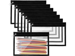 Bolsa De Cosméticos Com Zíper De Pvc, 8 Compartimentos Para Organizar Materiais De Escritório. Gokoco