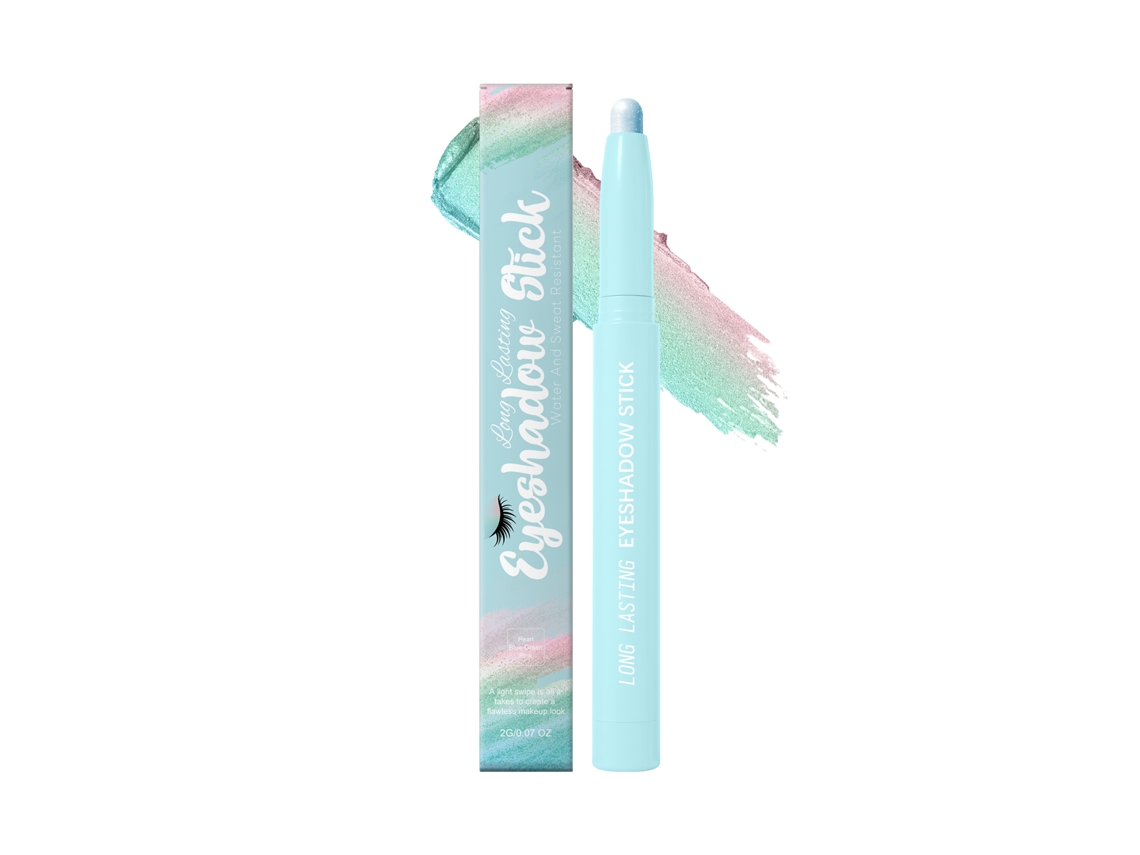 Pincel de Esfumar Olhos LAXISCREED com Tonalidades Peroladas Azul, Verde e Rosa
