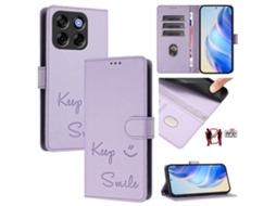 Capa De Couro Para Celular Com Rfid E Relevo Smile