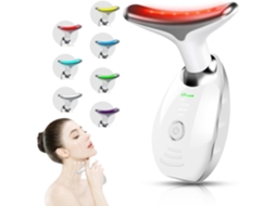 Massageador facial multifuncional para pescoço com 7 cores, ferramenta para cuidados com a pele