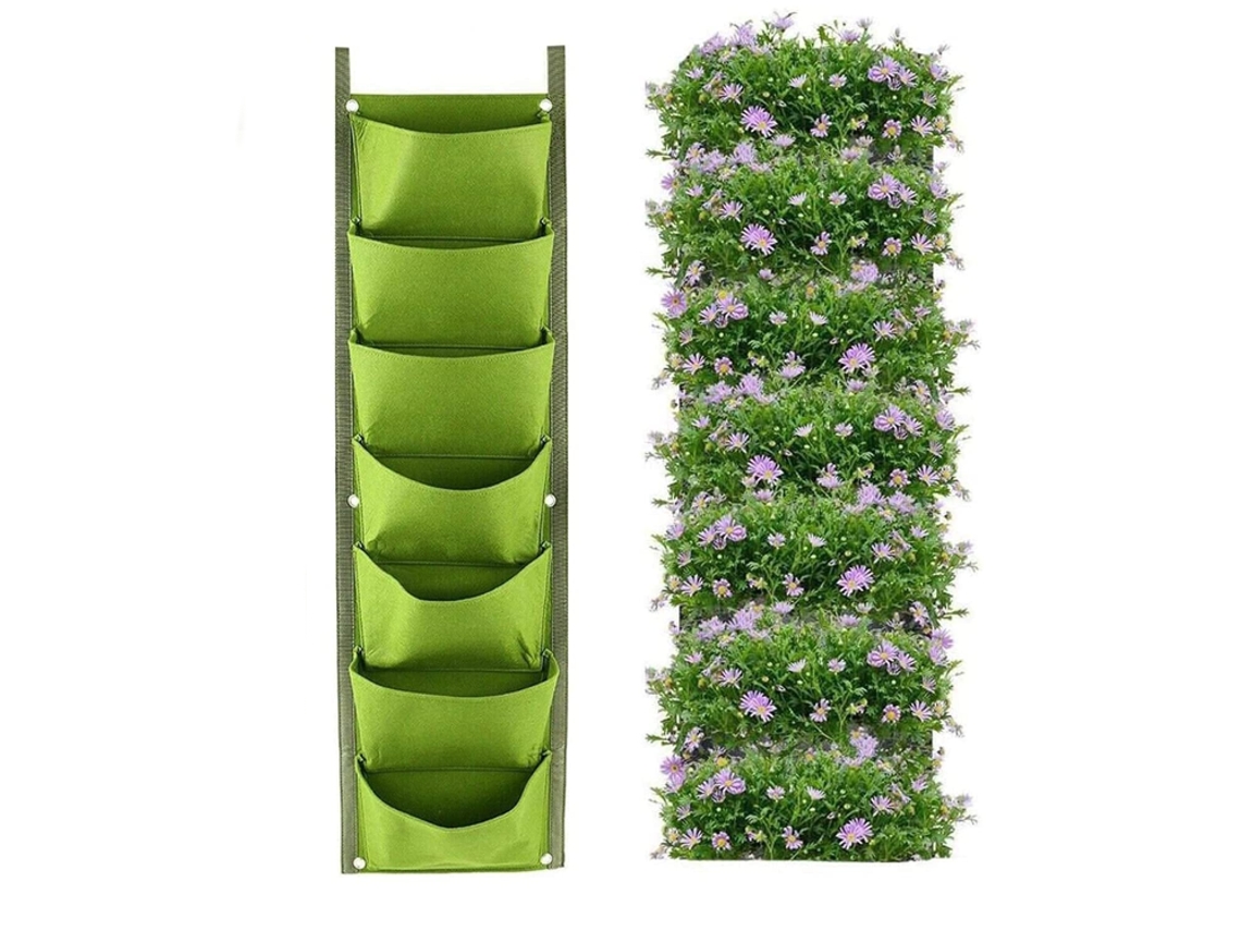 Sacos Suspensos Para Plantas - Saco De Cultivo - Jardinagem Exterior - Organização De Plantas - Feltro - Verde