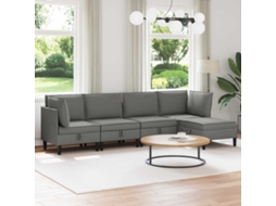 Vidaxl Conjunto De Móveis Para Sala De Estar 5 Unid. Cinzento-escuro
