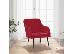 Cadeira com Apoio de Braços VIDAXL (Vermelho - Veludo - 63 x 76 x 80 cm)