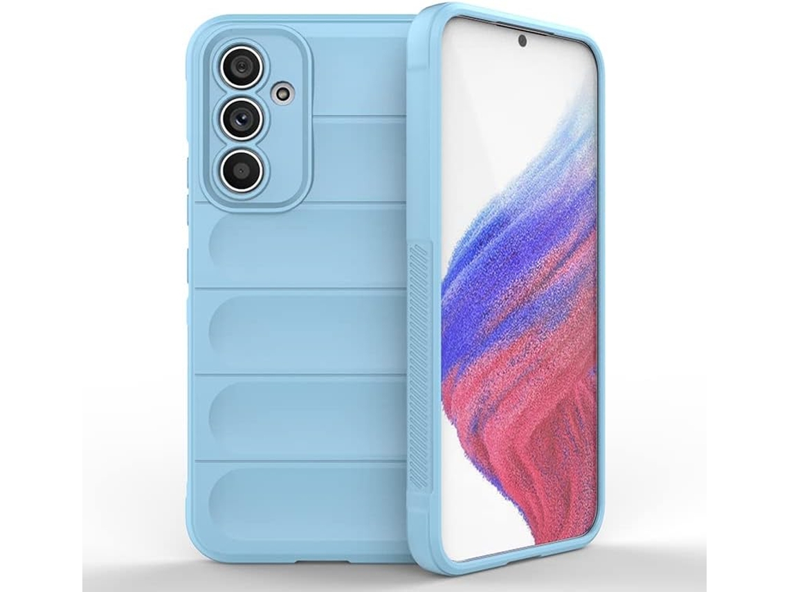 Capa Hexinyigjly Silicone Para Samsung Galaxy A54, Com Revestimento Interior Em Microfibra Anti-riscos Azul Claro