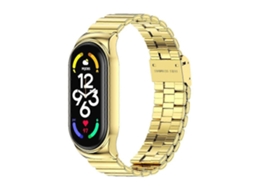 Pulseira De Aço Inoxidável Com Fivela De Bambu Mijobs Cs Para Xiaomi Mi Band 7 / 7 Nfc