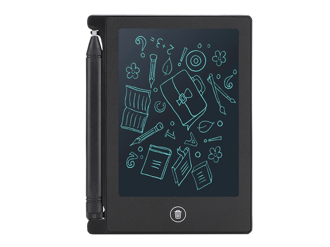 Tablet De Escrita Lcd De 4.5 Polegadas Ultra Fina Para Crianças Quadro De Desenho E Escrita (preto)
