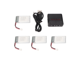 4 Unidades de Bateria Portátil de Lítio para Drone Rc 3.7v 2000mah com Carregador, Compatível com os CHABERLU (código 903048)