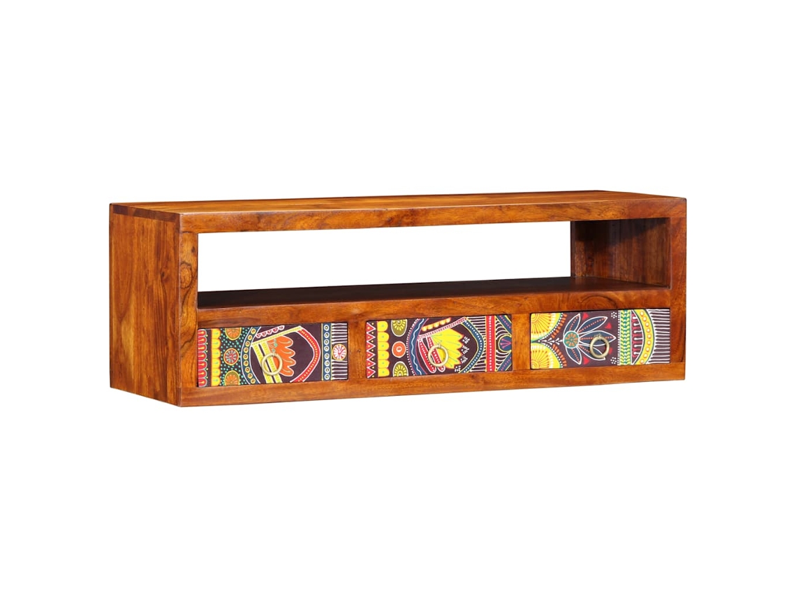 Wall-mounted Tv Cabinet, Wall-mounted Tv Cabinets Vidaxl Multicolor Madeira De Acácia