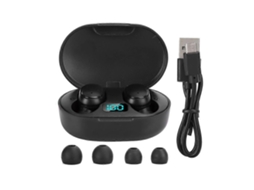 Fones De Ouvido Bluetooth Com Display Digital Inteligente, Mini Fones De Ouvido Esportivos Sem Fio, Estéreo, Tipo Intra Auricular, Preto Ly Ebike