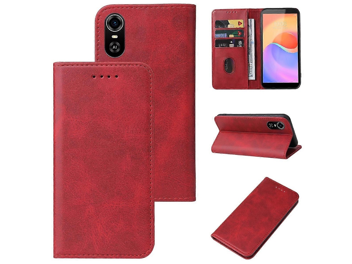 Capa De Couro Com Fecho Magnético Para Celular
