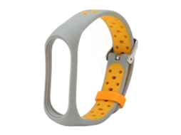 Pulseira de Substituição em Silicone para Mi Band 7/6/5/4/3 com Ajuste e Proteção Total Cinza Laranja