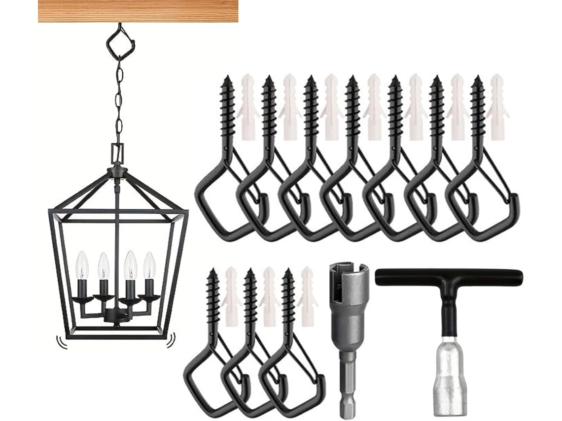 Conjunto De 10 Ganchos Quadrados Encaixe Teto, Resistentes, Ideais Pendurar Plantas Em Ambientes Internos E