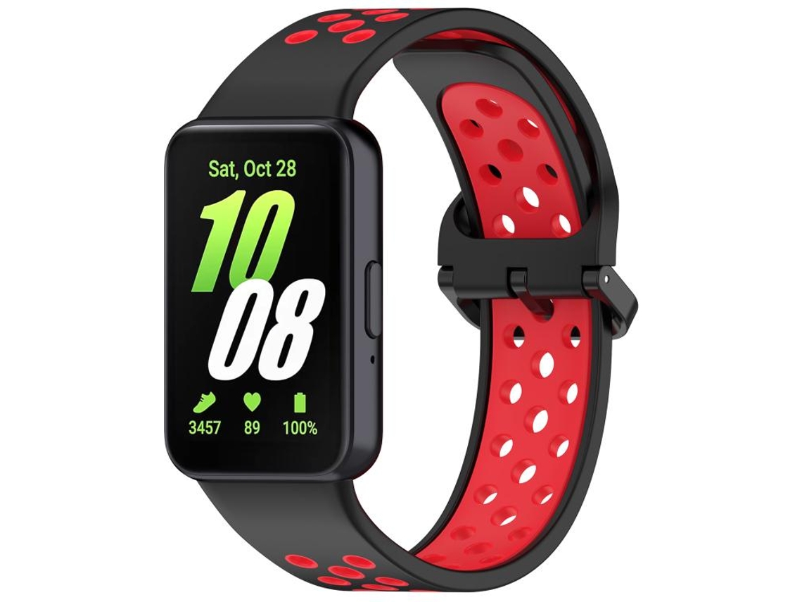 Bracelete para Samsung Galaxy Fit 3 Silicone Respirável Bicolor Preto e Vermelho XIAOMOYU