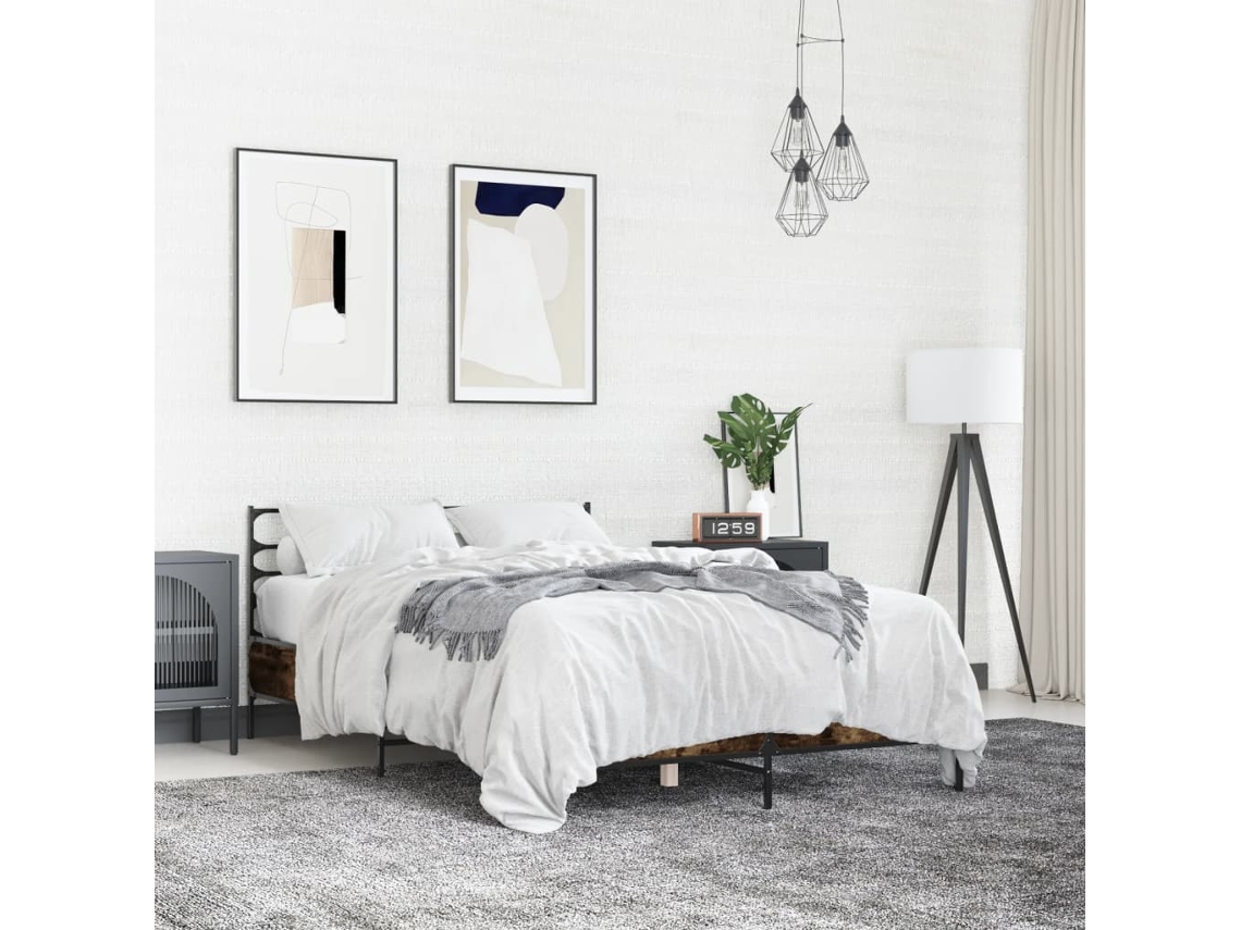 Vidaxl Estrutura Cama 120x190 Cm Derivados De Madeira/metal