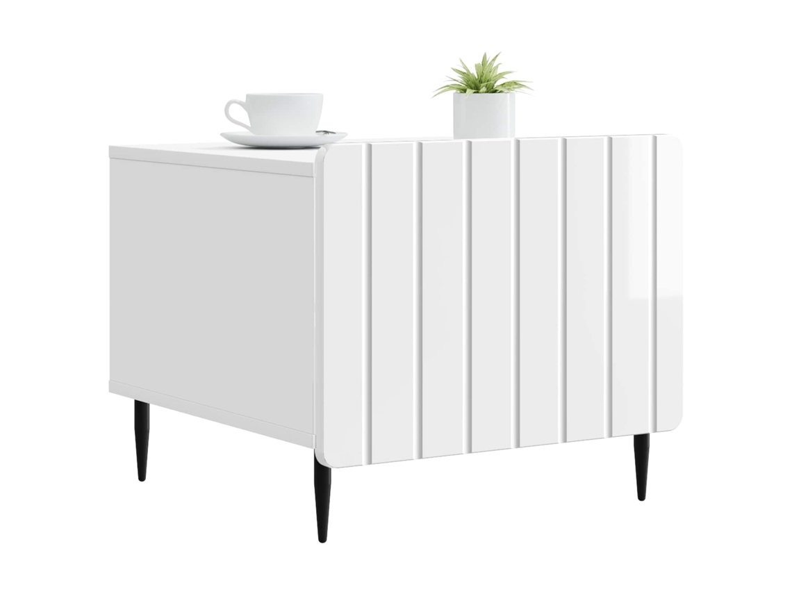 Mesa de Centro com Gaveta Branco Brilhante 49x50x42 Cm MAISON EXCLUSIVE