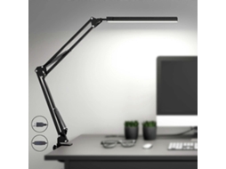 Rebe lâmpada de Escritório Led Potente com Clip Proteção para Olhos 3 Modos de Iluminação Preto Classe Energética F