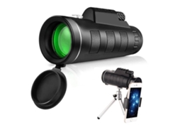 Telescópio Monocular 40x60 Monocular de Alta Potência para Observação de Pássaros Caça À Vida Selvagem Acampamento Viagens Caminhadas Preto USHION
