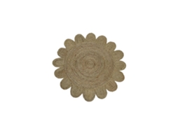Tapete Redondo De Juta Com Borda Irregular - Nossos Desejos Decorativos -slowmoose