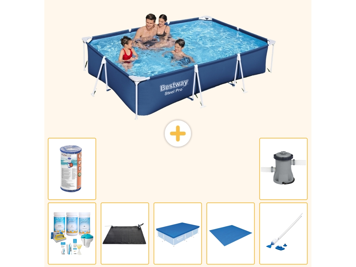 Bestway Piscina Bestway Steel Pro Retangular - 300x201x66 Cm - 8-peças S21545