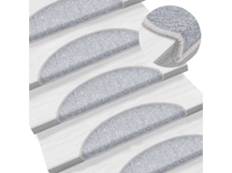 Vidaxl Tapetes De Escada 15 Pcs 56x17x3 Cm Cinzento Claro