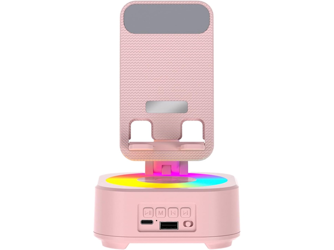 Caixa De Som Multifuncional Suporte Para Smartphone Com Luz Led, Caixa De Áudio 3em 1-caixa Som Mesa Giratória E