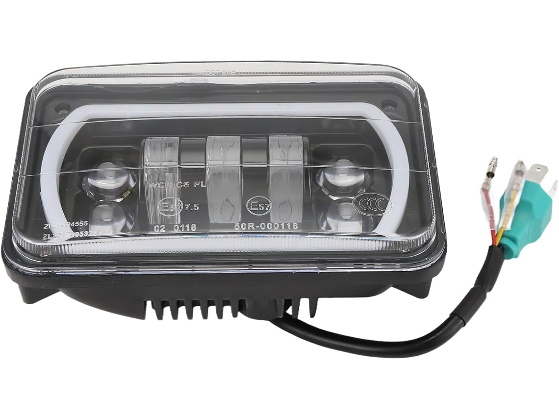 Farol De Led 4x6 Polegadas Com Luz Diurna (drl) E Feixe De Luz Alto Cristalino Para Caminhão.