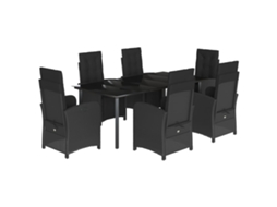 Garden Dining Set, Garden Dining Sets Vidaxl Preto Rattan / Vime (mesa Com 200 Cm De Comprimento)