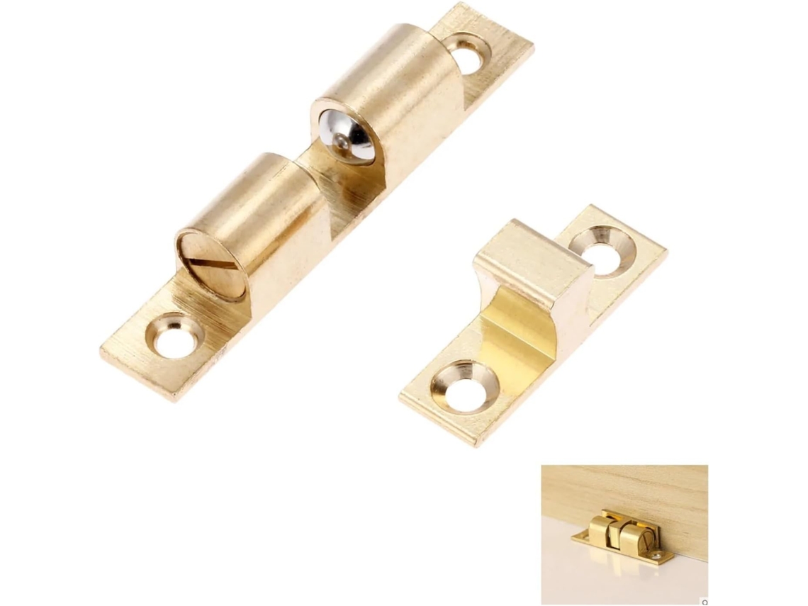 1 Peça De Fecho Porta Armário Com Esfera Dupla Latão 70mm, Totalmente Em Cobre, Com Contas De Contato E Mola