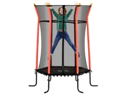 Trampolim Para Crianças Aço, Pp E Epe Cor Vermelho Ø163,5x190 Cm Homcom