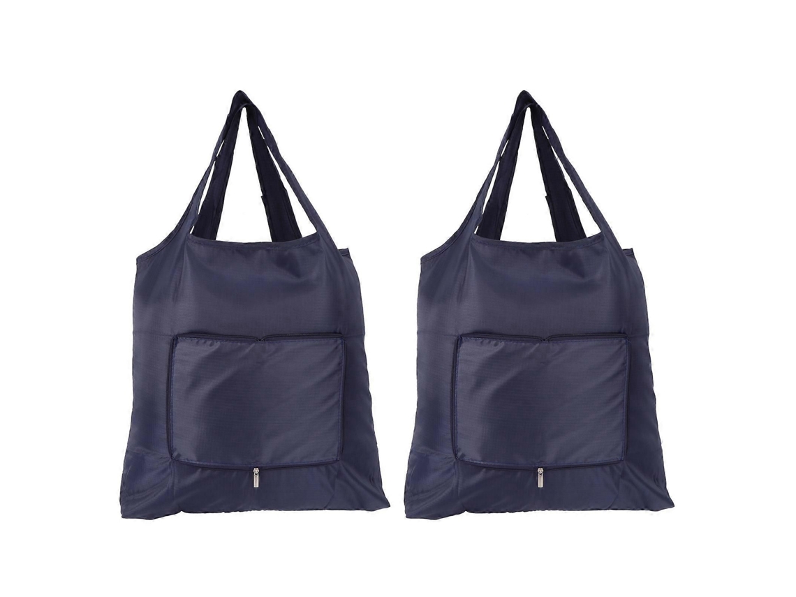 Sacolas De Compras Reutilizáveis, Sacolas Portáteis De Tecido Oxford, Azul-marinho, 63 X 42 Cm, Impermeáveis ​​e Dobráveis, Pacote Com 2 Unidades.
