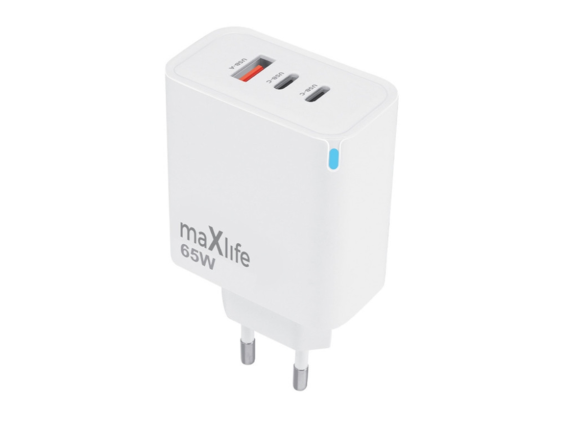 Carregador De Rede Gan De 65 W Pd Com 2 Portas Usb-c De 65 W E 1 Porta Usb-a De 36 W Ultrarrápido