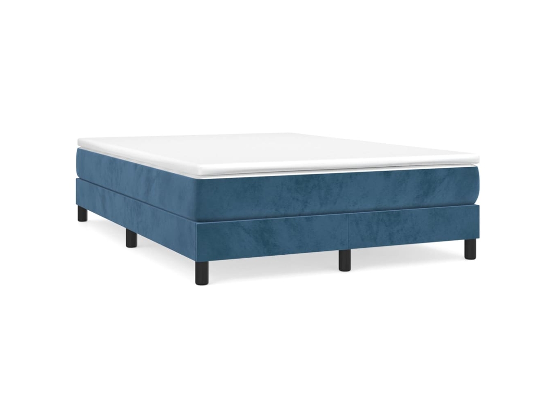Estrutura de Cama com Molas Veludo Azul Escuro MAISON EXCLUSIVE (140x200 cm)
