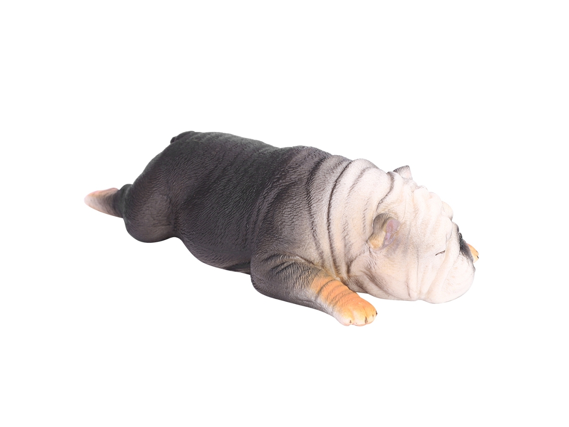 Modelo De Bulldog Inglês Deitado Alta Simulação Brinquedo Animal Dorminhoco Presente Para Crianças 873