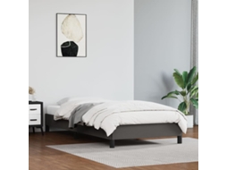 Cama De Solteiro | Cama De Adulto | Estrutura De Cama 80x200 Cm Couro Artificial Cinza Wsd285995