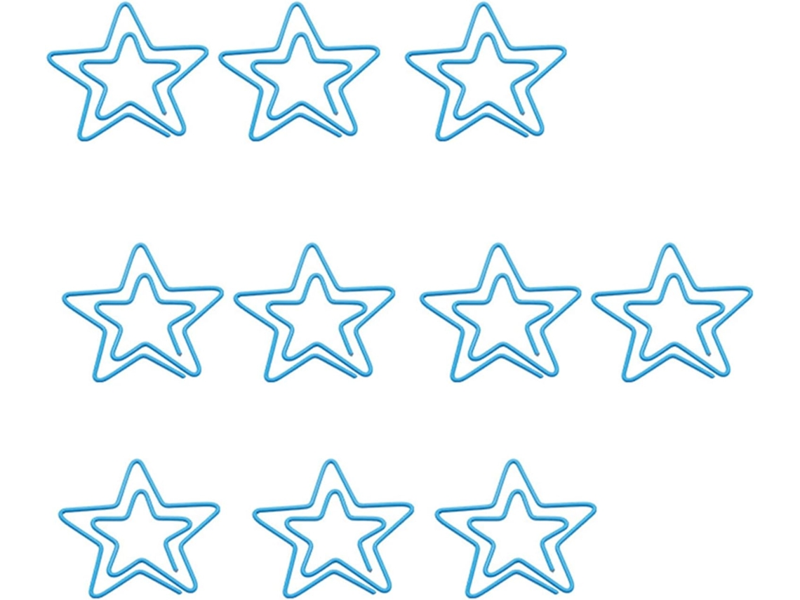 10 Clipes de Papel em Formato de Estrela, Alfinetes com Letras, Material Escolar Decorativo