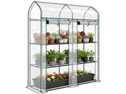 Estufa de Jardim com Prateleiras, 143 X 46 X 165 Cm, Transparente | S/MARCA
