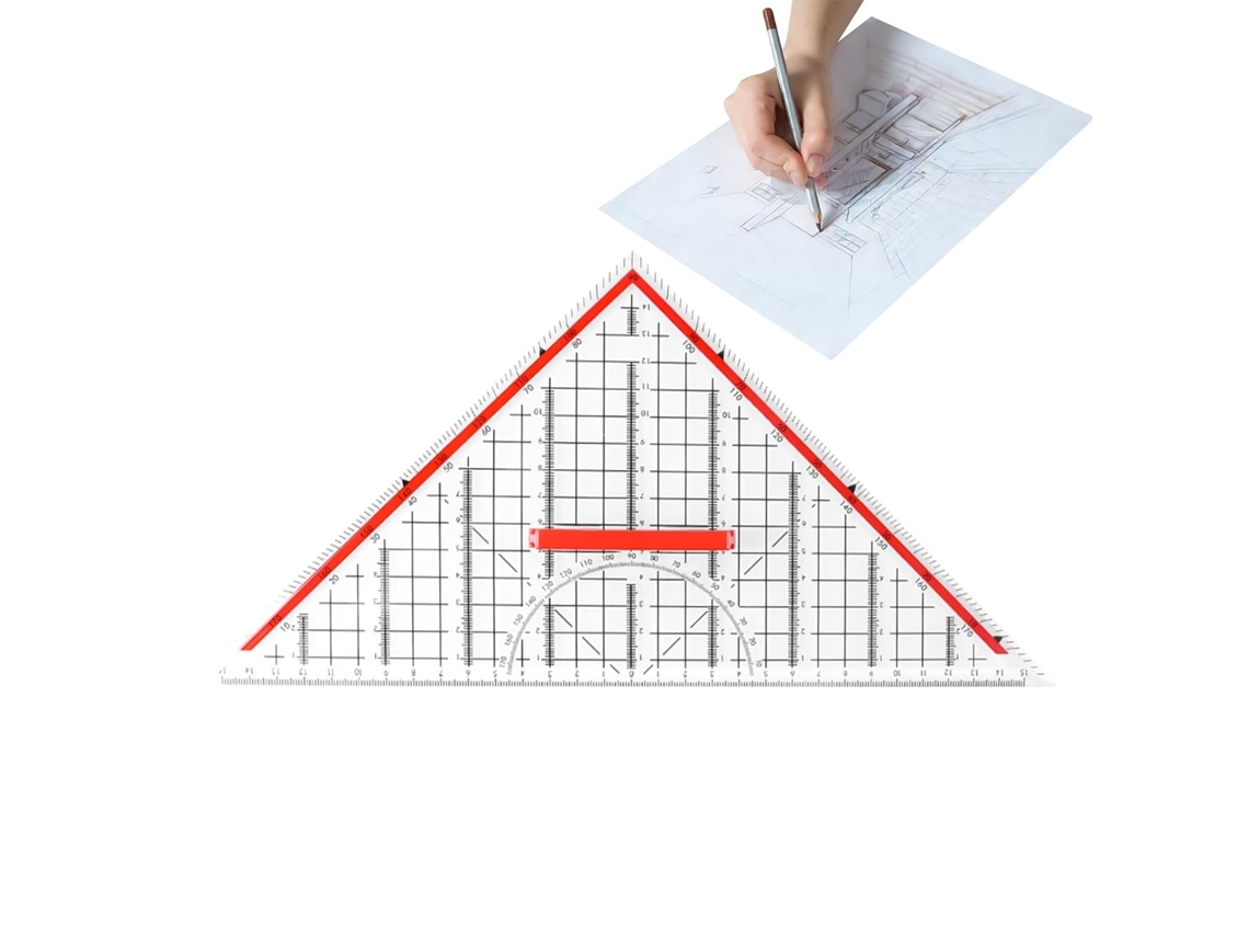 Lurelia Transferidor Flexível Transparente Resistente 5 Cm 23 Cm Abs Para Desenho Técnico E Geometria