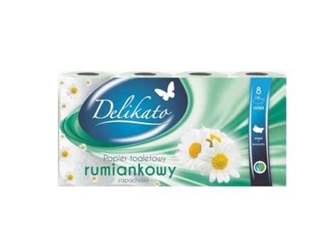 Delicado, Papel Higiénico De Camomila, 8 Rolos Delikato