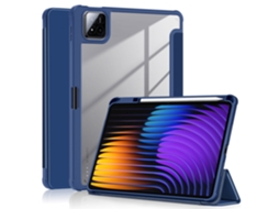 Capa Para Xiaomi Pad 7 Pro/pad 7 De 11,2 Polegadas Compartimento Para Caneta Capa Traseira Transparente Azul Hexinyigjly (modelo 2024)