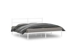 Vidaxl Estrutura De Cama Com Cabeceira 180x200 Cm Metal Branco