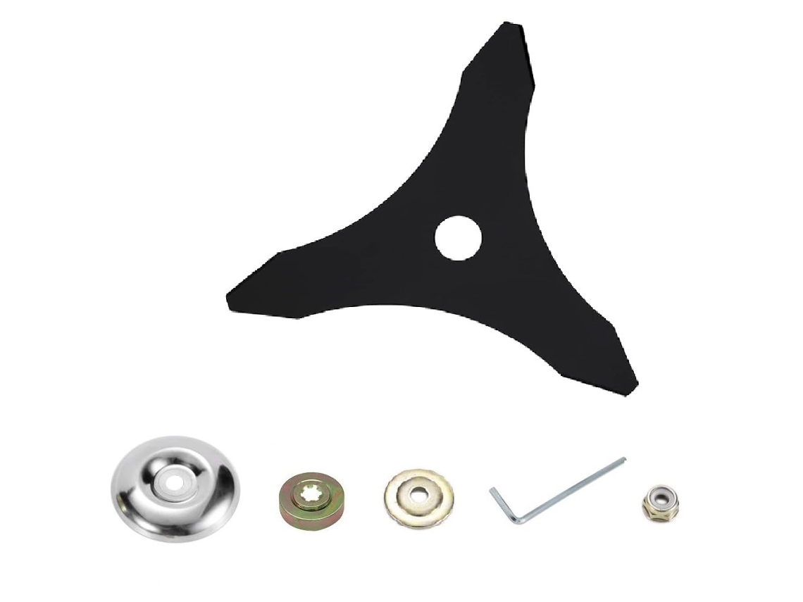 Lâmina De Três Dentes + Kit De Acessórios Universais De 5 Peças Para Cortadores De Grama - Lâmina De Serra Triangular