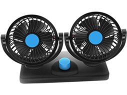 Ventilador Para Carro, Cabeça Dupla, Potente, Silencioso, Rotação De