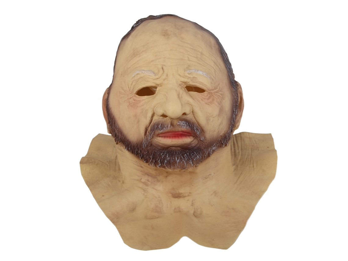 Máscara de Rosto de Latex para Halloween, Velho Realista, LAXISCREED